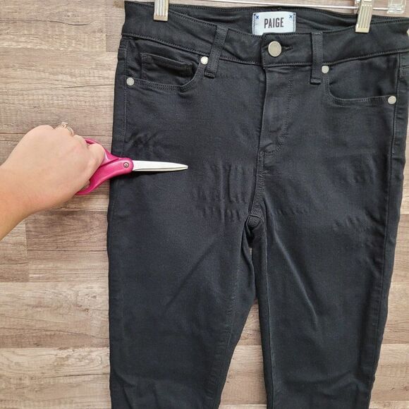 Paige Jeans Womens Size 27‎ Verdugo Ankle Skinny Black Overdye Mid Rise - Picture 5 of 16